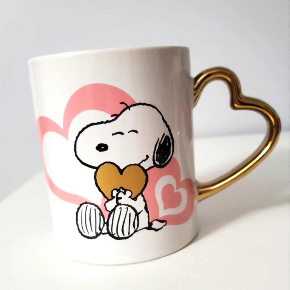 Peanuts snoopy valentine heart handle coffee mug new